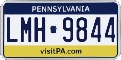 PA license plate LMH9844