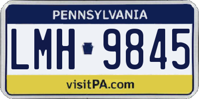 PA license plate LMH9845