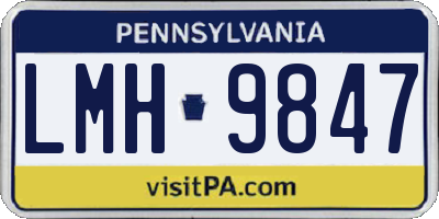 PA license plate LMH9847