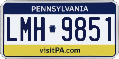 PA license plate LMH9851