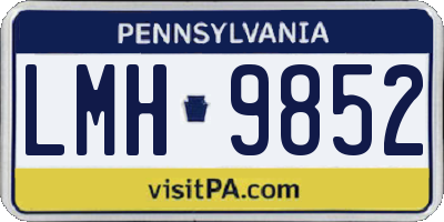 PA license plate LMH9852