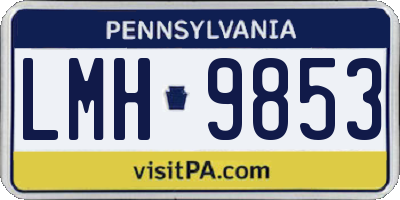 PA license plate LMH9853