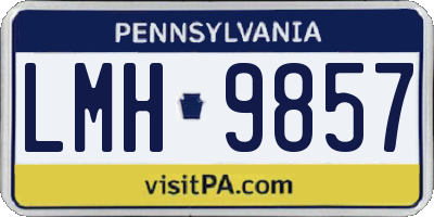PA license plate LMH9857
