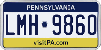 PA license plate LMH9860