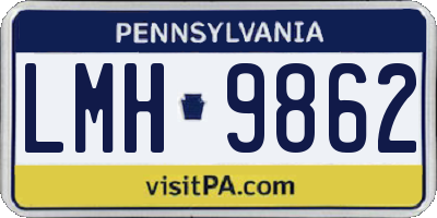 PA license plate LMH9862