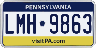 PA license plate LMH9863