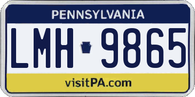 PA license plate LMH9865