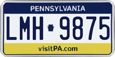 PA license plate LMH9875