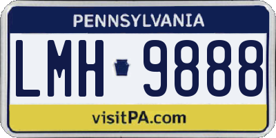 PA license plate LMH9888