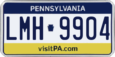 PA license plate LMH9904