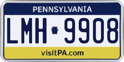 PA license plate LMH9908