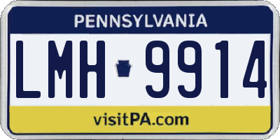 PA license plate LMH9914