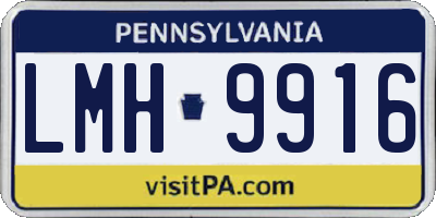 PA license plate LMH9916