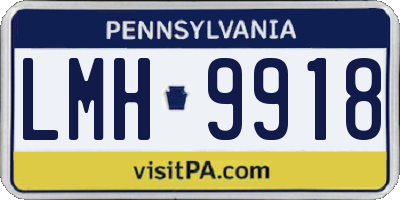 PA license plate LMH9918