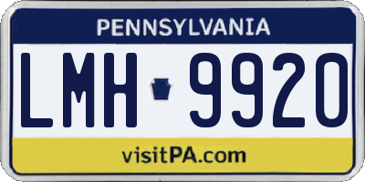 PA license plate LMH9920