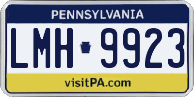 PA license plate LMH9923