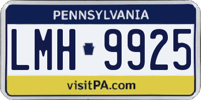 PA license plate LMH9925
