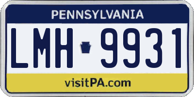 PA license plate LMH9931
