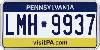PA license plate LMH9937