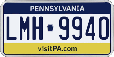 PA license plate LMH9940