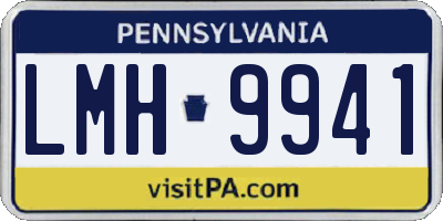 PA license plate LMH9941