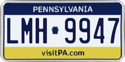 PA license plate LMH9947