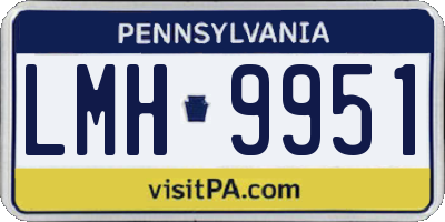 PA license plate LMH9951