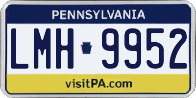 PA license plate LMH9952