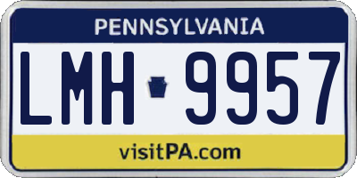 PA license plate LMH9957