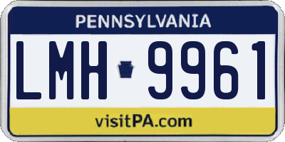 PA license plate LMH9961