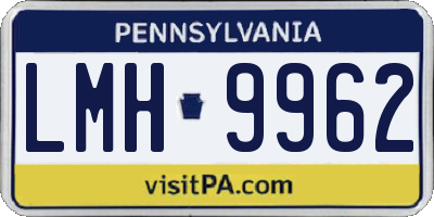 PA license plate LMH9962