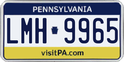 PA license plate LMH9965