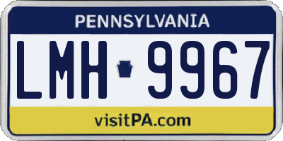 PA license plate LMH9967