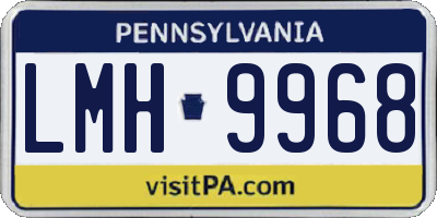 PA license plate LMH9968