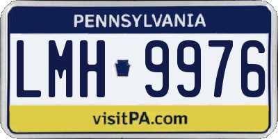 PA license plate LMH9976