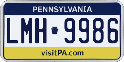 PA license plate LMH9986