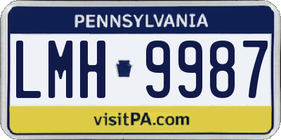 PA license plate LMH9987