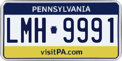 PA license plate LMH9991