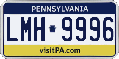 PA license plate LMH9996