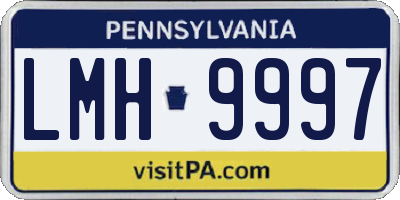 PA license plate LMH9997