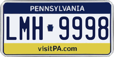 PA license plate LMH9998
