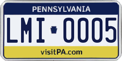 PA license plate LMI0005