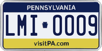 PA license plate LMI0009