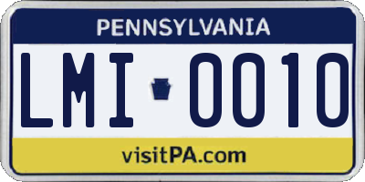 PA license plate LMI0010