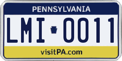 PA license plate LMI0011
