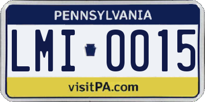 PA license plate LMI0015