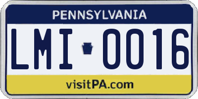 PA license plate LMI0016
