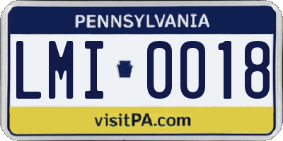 PA license plate LMI0018