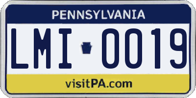 PA license plate LMI0019