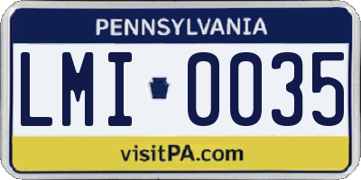 PA license plate LMI0035